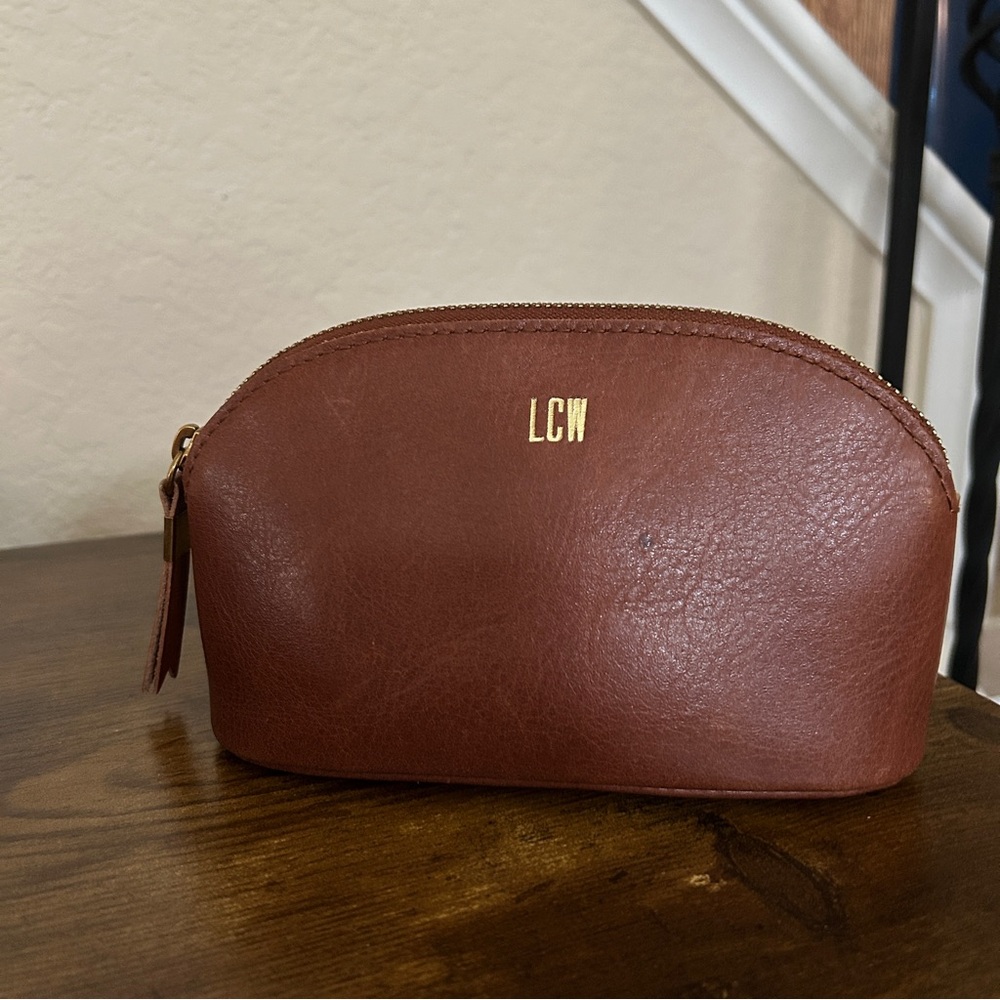 Madewell leather makeup pouch
